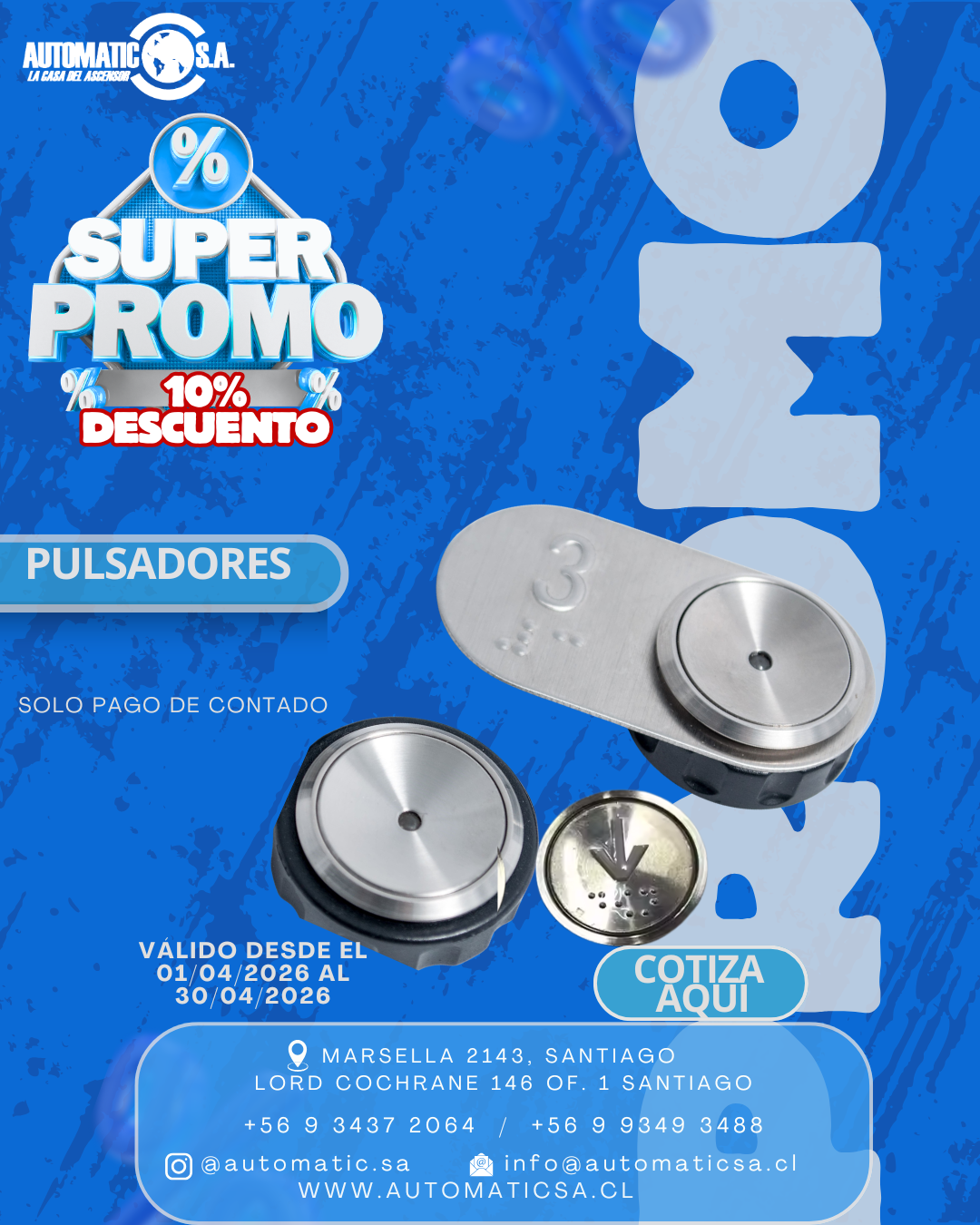 pulsadores Botones para ascensores