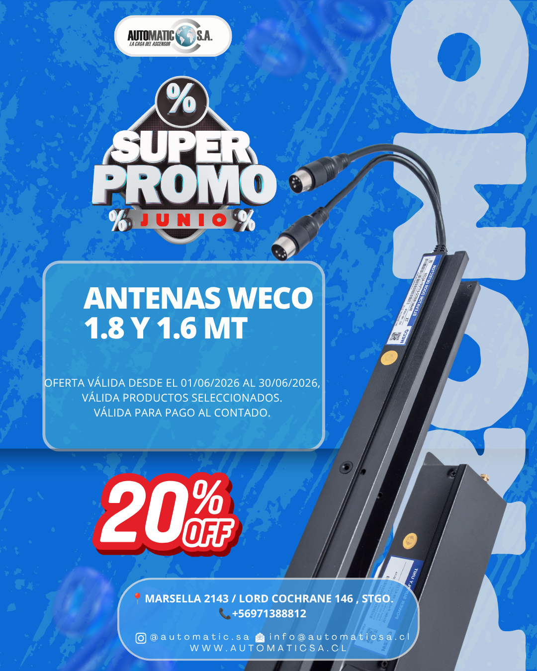 OFERTAS DE JUNIO- 25% DESCUENTO - ANTENAS WECO -