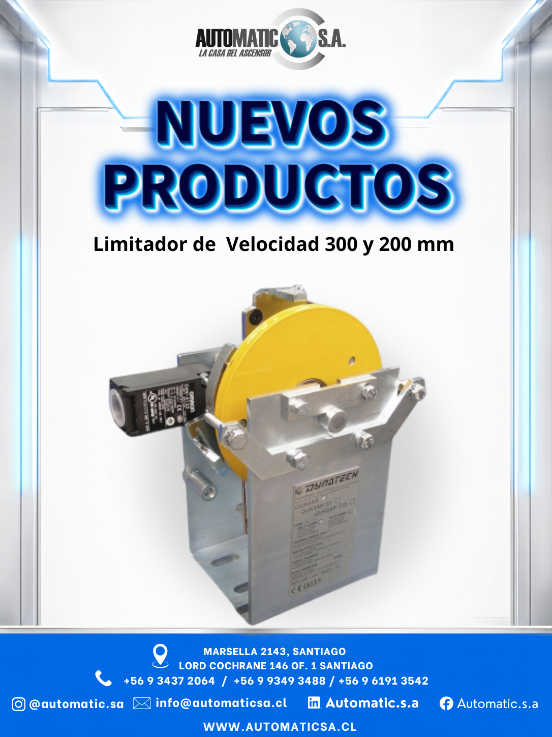 Limitador de velocidad Vega 200 Unidireccional 1m/s (1,5=VA=