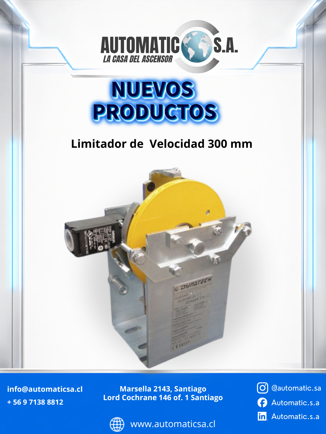 Limitador de velocidad Vega 300 Unidireccional 1m/s (1,21=VA=